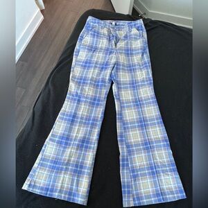Plaid flare pants